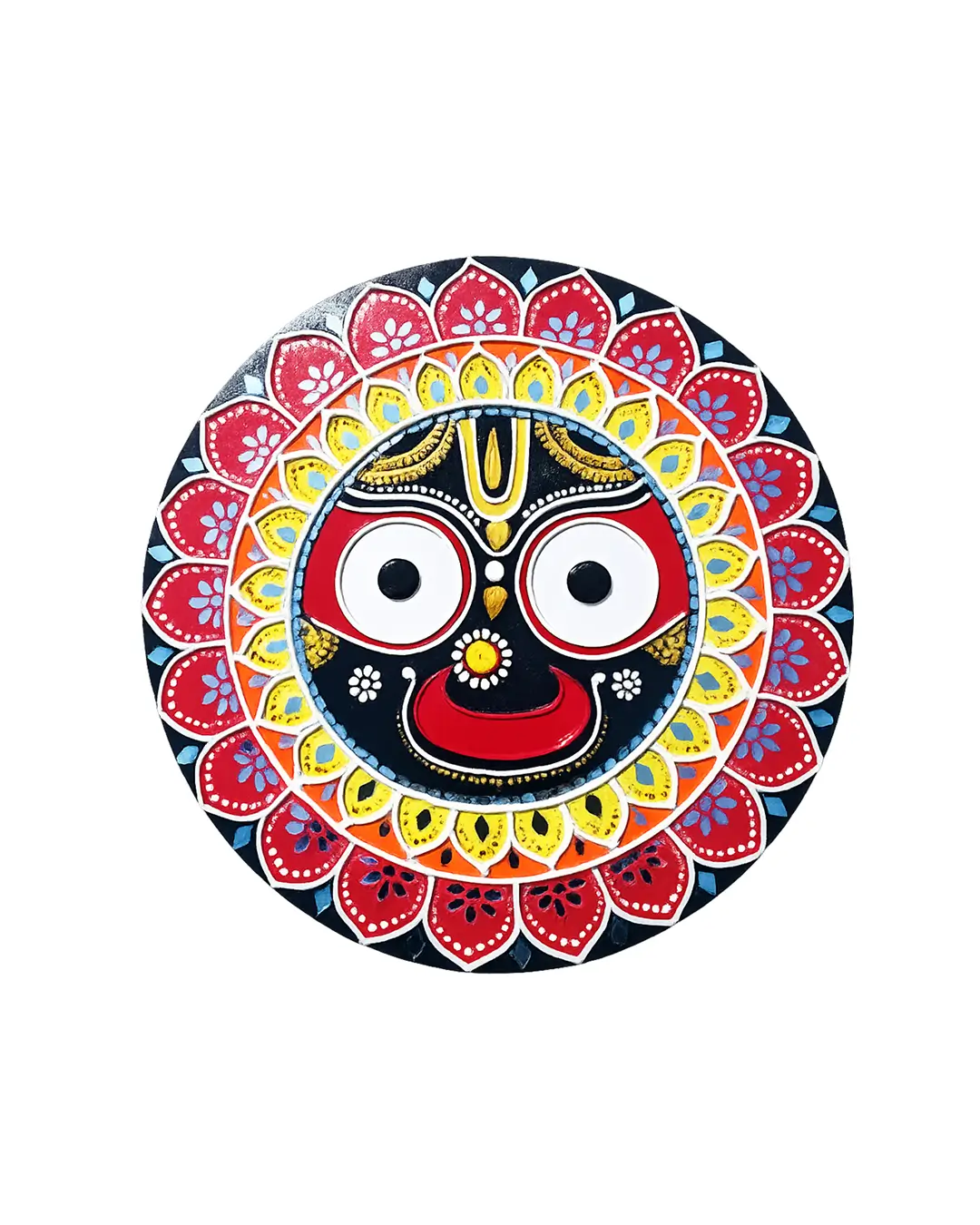 Handpainted Mahaprabhu Jagannath Face — Circular Wall Art