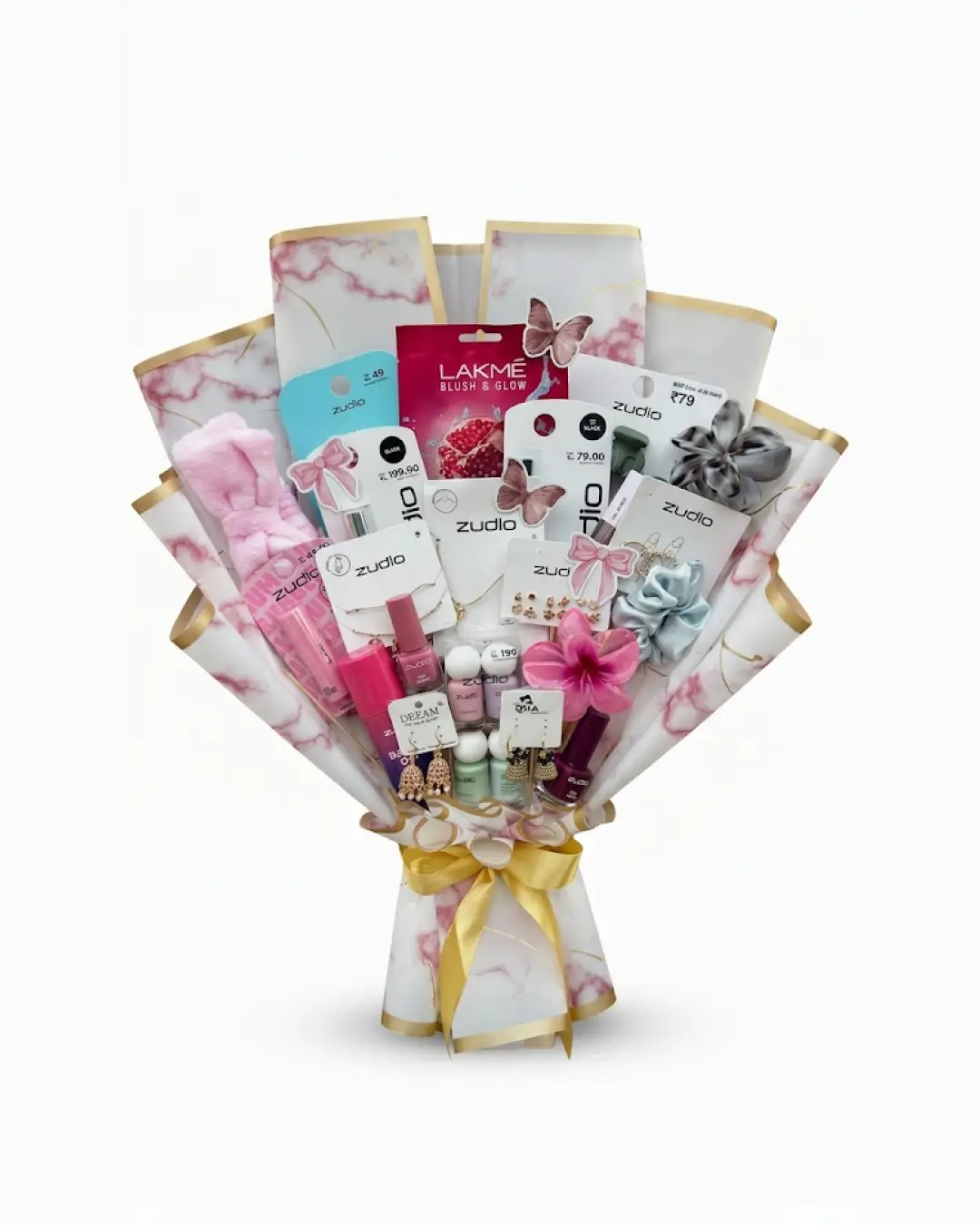 Premium Floral & Chocolate Bouquet — Romantic Valentine's Gift — inside view