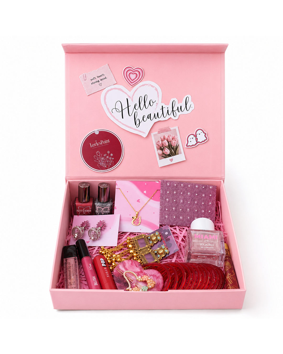 Hello Beautiful box open — inside view